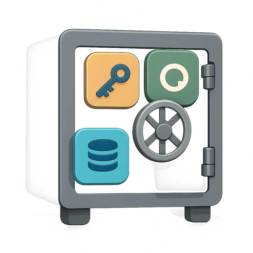A vault with API keys and tokens symbolizing secrets handling for self hosted n8n.