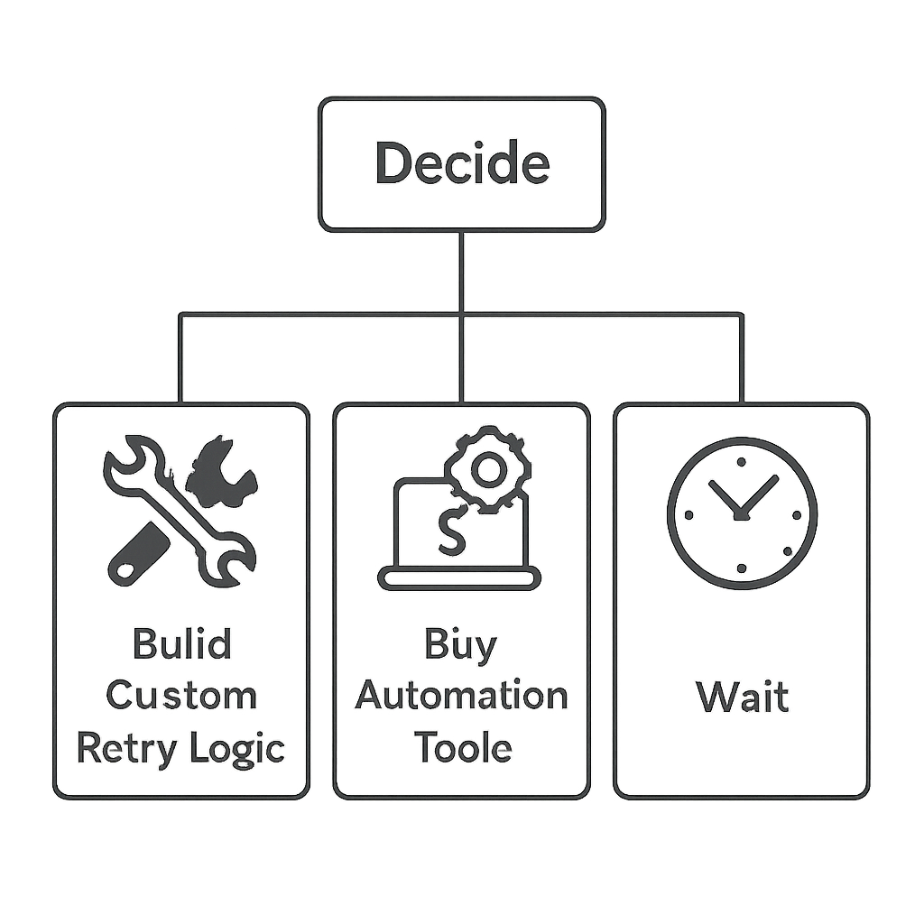 Decision tree for build, buy, or wait approaches to API retry logic
