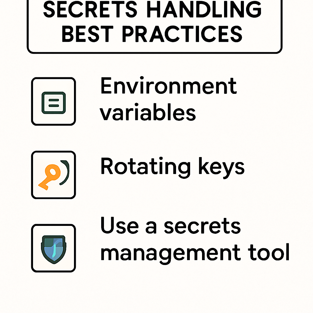 A checklist and shield representing best practices for secrets handling in self hosted n8n.