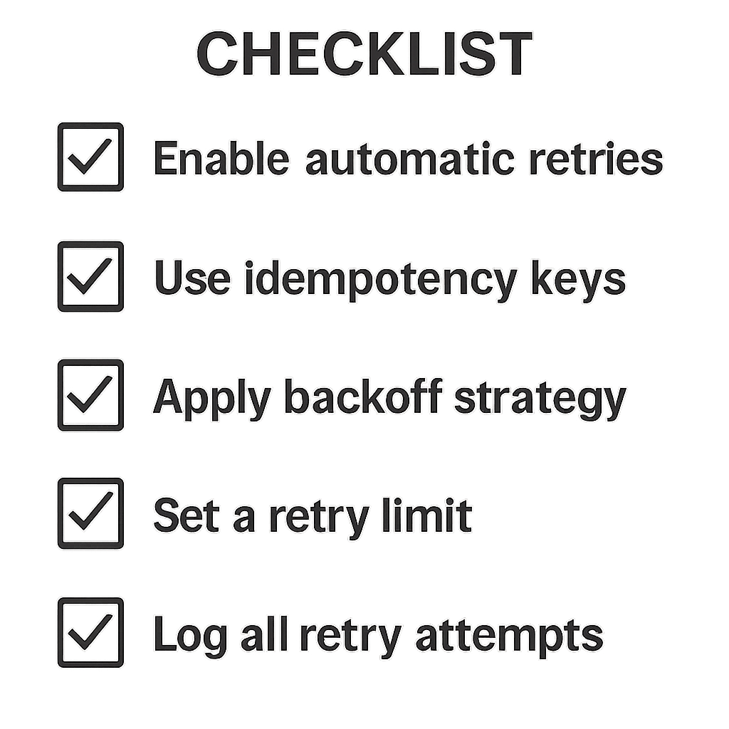 Checklist of tips for retrying failed API calls without creating duplicates