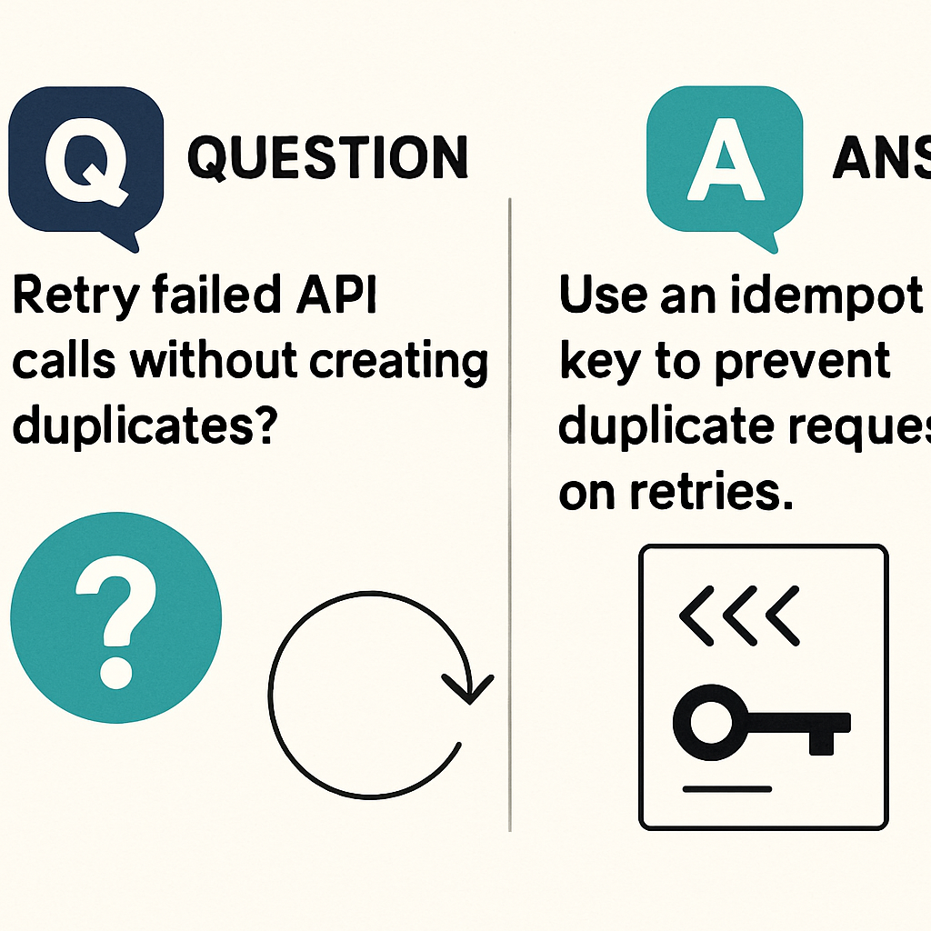 FAQ illustration about retrying failed API calls without creating duplicates